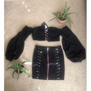 NWT Dolce K Fashion Nova Chain And Zipper Set